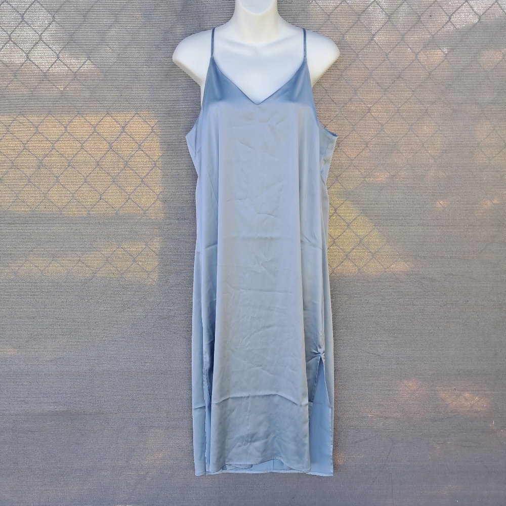 The Drop Ana V-Neck Midi Slip Dress Women's Large Side Slits